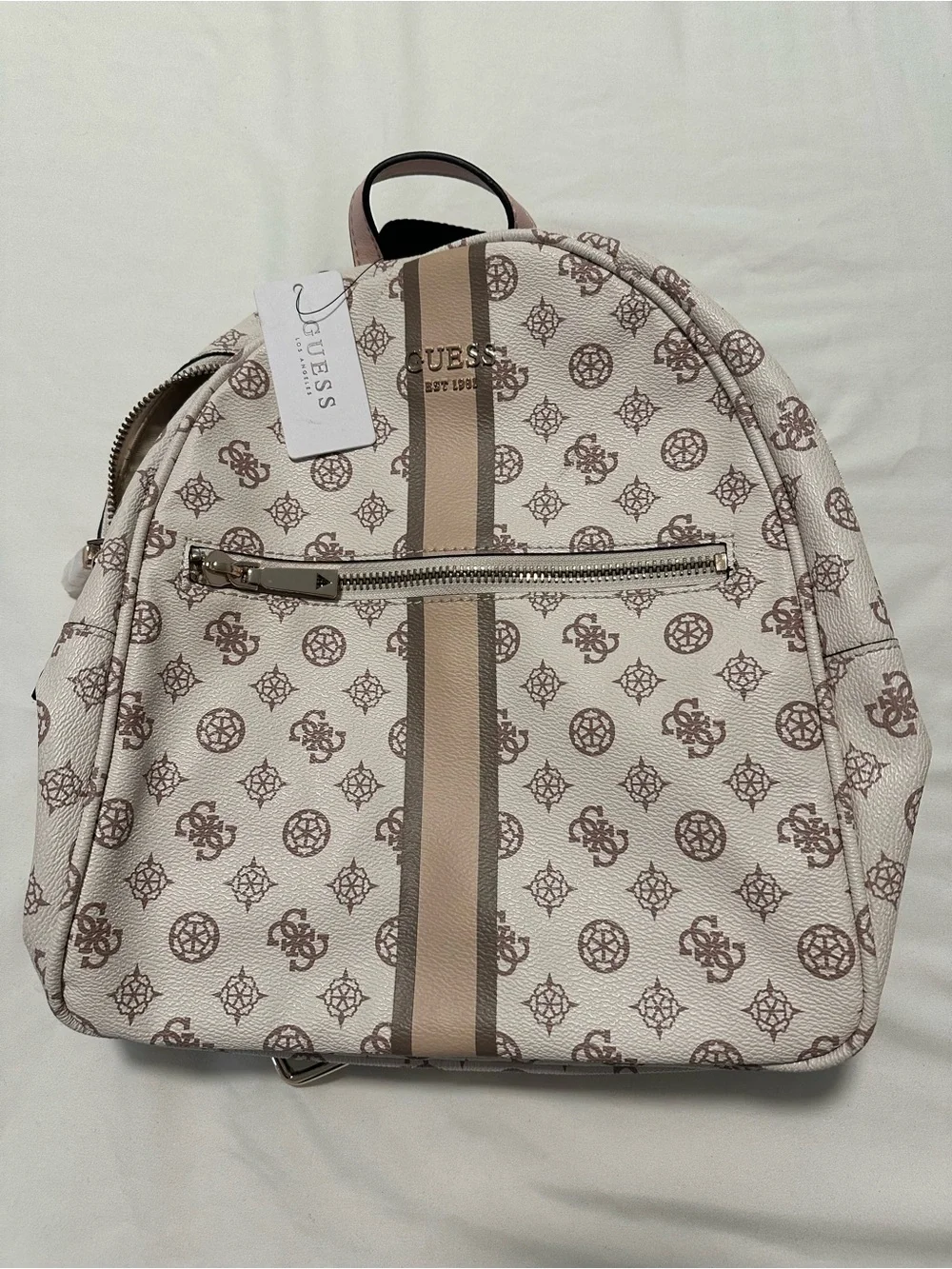 GUESS Vikky Mini Backpack Cream & Taupe BRAND NEW